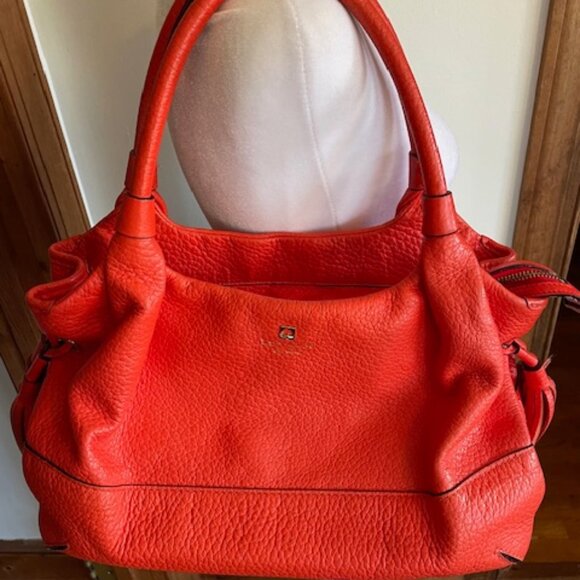 KATE SPADE Orange Leather Stevie Southport Avenue Flame Satchel - Picture 5 of 17